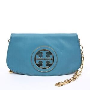 Tory Burch Blue Leather Chain Bag